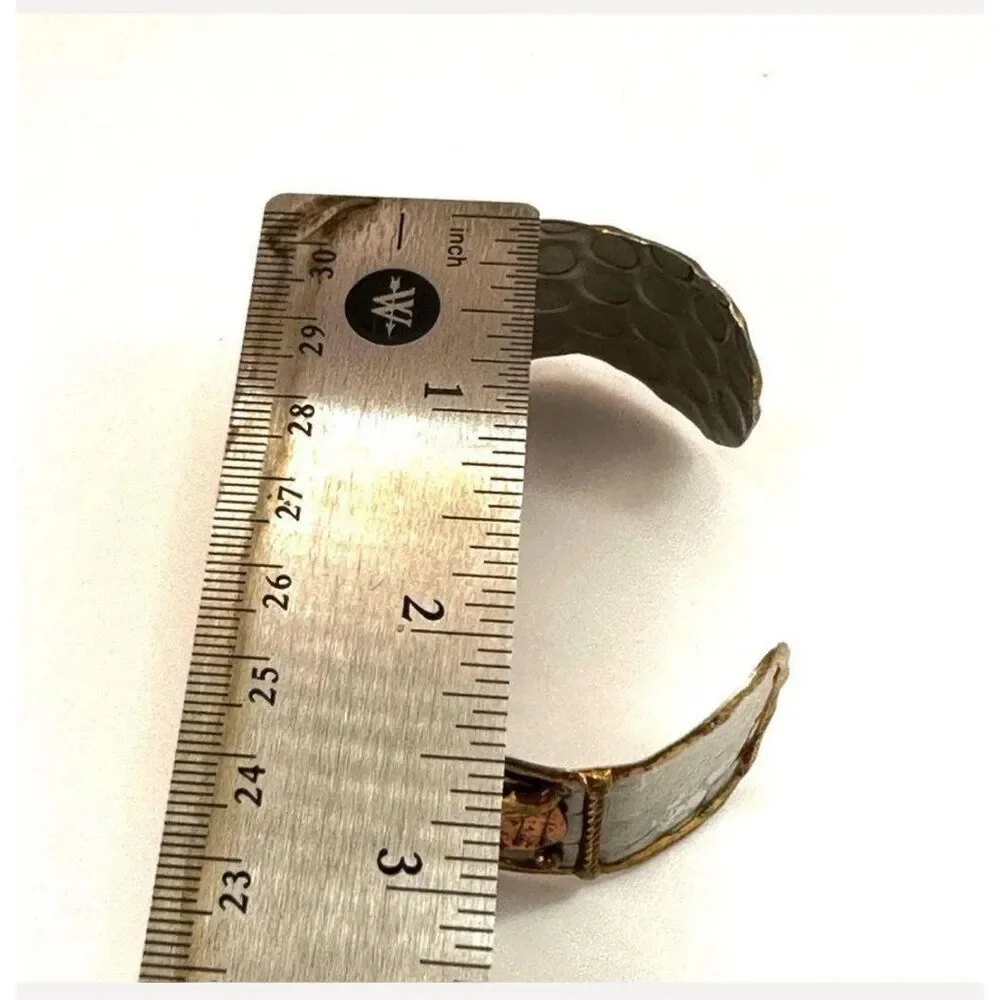 Copper and brass cuff bracelet